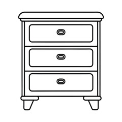 Editable Chest of Drawers Outline Vector Graphic