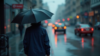 Woman walking through the city