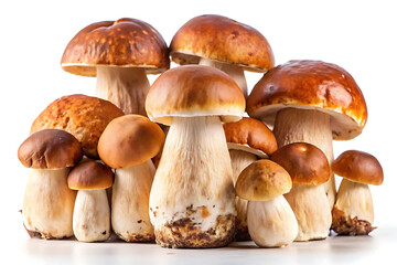 Obraz premium group of mushrooms with white background