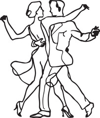 silhouette of a dancing couple