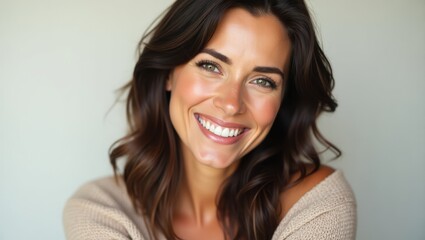 Naklejka premium Woman smiling for the camera