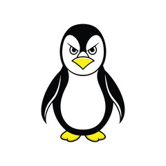 Angry Cartoon Penguin - Cute and Fierce Character Vector Design