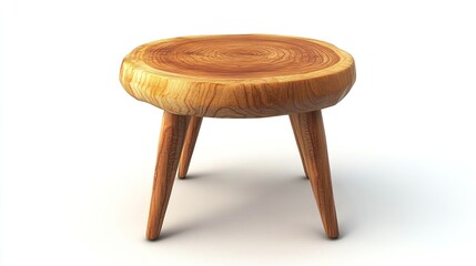 Photo of a classic wooden chair designed with a round top and tapered legs in a minimalist style.
