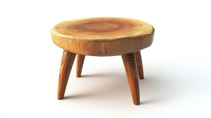 Photo of a classic wooden chair designed with a round top and tapered legs in a minimalist style.
