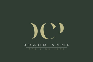 DCP abstract letter logo design. This logo is designed by three abstract letters. 