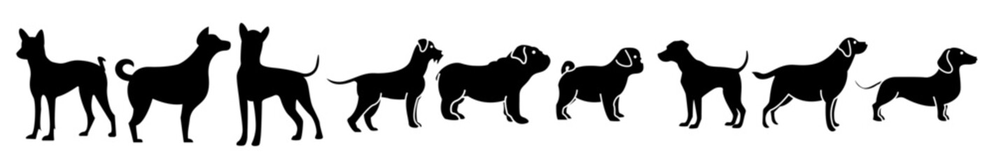 Dog silhouettes vector art
