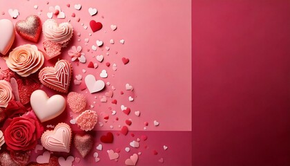 Carte de la Saint-Valentin avec ambiance romantique et arrière-plan rose Generated image