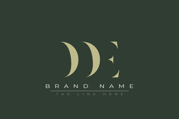 Fototapeta premium DDE abstract letter logo design. This logo is designed by three abstract letters. 