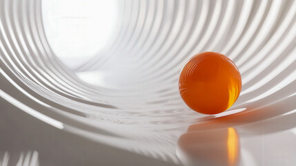 Orange ball streaks in a rotating orbit