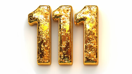 Fototapeta premium Gold number seventeen on white background. Auric. Illustration