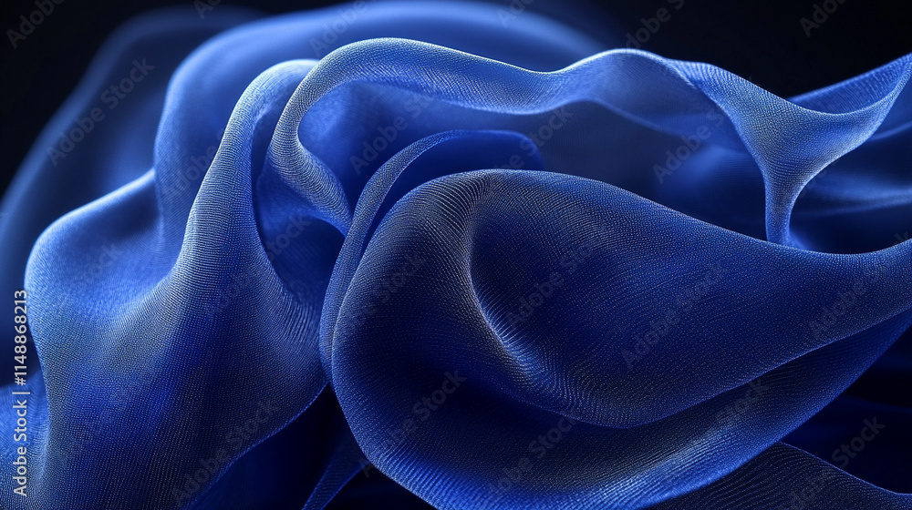 Poster minimalistic chaos on a vibrant blue background, blending symbolism of tranquility and disorder. a p