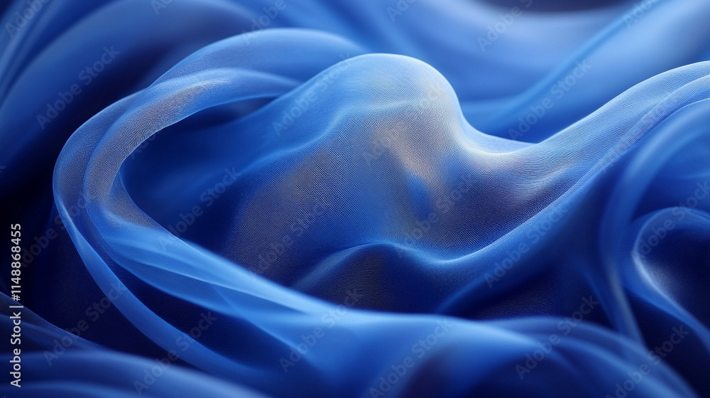 Poster minimalistic chaos on a vibrant blue background, blending symbolism of tranquility and disorder. a p