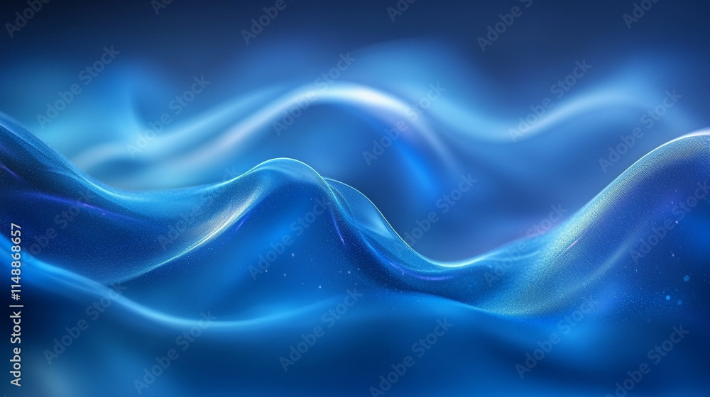 Poster minimalistic chaos on a vibrant blue background, blending symbolism of tranquility and disorder. a p