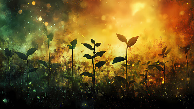 Seedlings of success in auric acres. auric. illustration. Auric. Illustration
