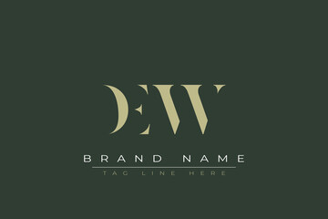 DEW abstract letter logo design. This logo is designed by three abstract letters. 