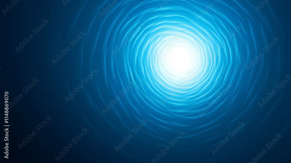 Poster minimalistic chaos on a vibrant blue background, blending symbolism of tranquility and disorder. a p
