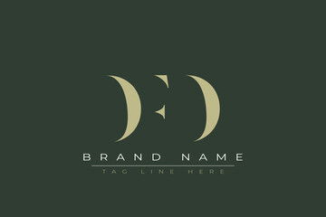 DFD abstract letter logo design. This logo is designed by three abstract letters. 