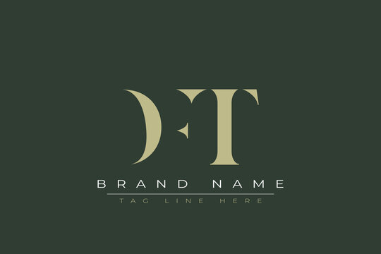 DFT abstract letter logo design. This logo is designed by three abstract letters. 