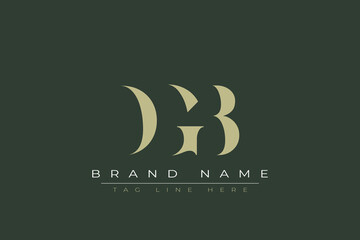 DGB abstract letter logo design. This logo is designed by three abstract letters. 