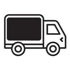 Black and White Free Delivery Truck Illustration for Logistic services