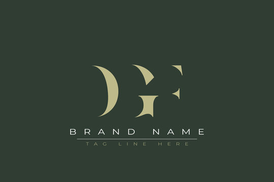 DGF abstract letter logo design. This logo is designed by three abstract letters. 