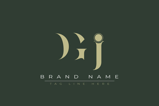 DGJ abstract letter logo design. This logo is designed by three abstract letters. 