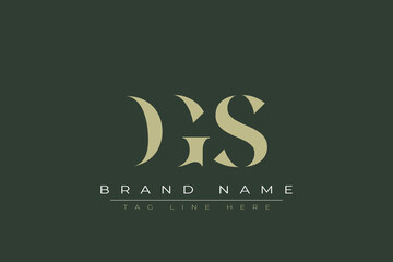 DGS abstract letter logo design. This logo is designed by three abstract letters. 