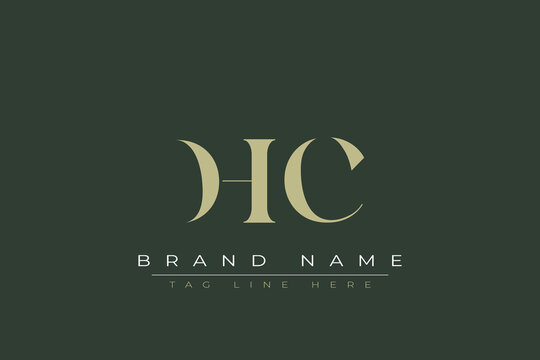 DHC abstract letter logo design. This logo is designed by three abstract letters. 