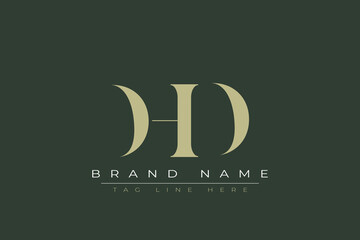 DHD abstract letter logo design. This logo is designed by three abstract letters. 