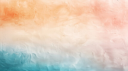 Obraz premium An ethereal gradient texture transitioning smoothly from warm tones of orange and pink to cooler hues of blue and teal, evoking a serene and dreamlike atmosphere.