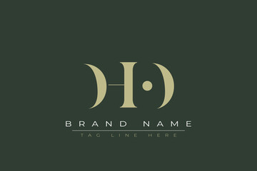 DHO abstract letter logo design. This logo is designed by three abstract letters. 