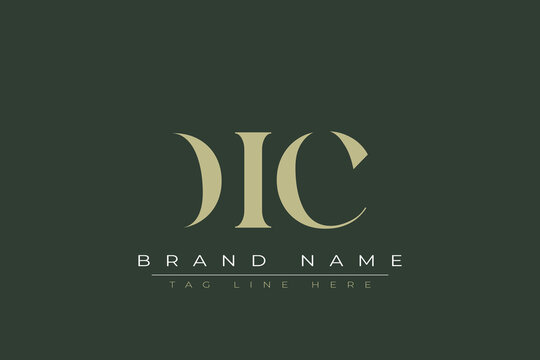 DIC abstract letter logo design. This logo is designed by three abstract letters. 