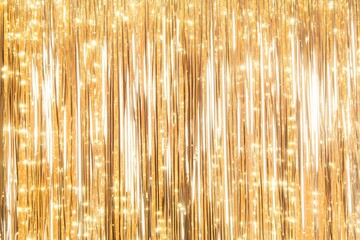 golden foil tinsel fringe party festive background for New Year