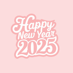 Happy New Year 2025 Vector Typography Design for Posters, Banners, Calendars, and Social Media