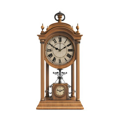 Elegant Wooden Mantel Clock  Vintage Style  Roman Numerals  Timepiece  Home Decor
