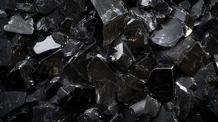 Smooth obsidian stone texture, jet black with sharp reflections and glossy highlights, bold and modern. Obsidian. Illustration