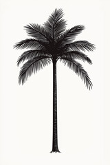 Black and white palm tree illustration
