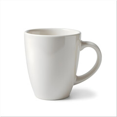 Ceramic coffee mug with minimalist design isolated on transparent background, ideal for branding and product display in high-resolution