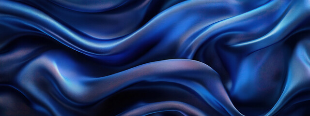 Obraz premium Smooth flowing silk fabric in deep royal blue, luxurious and elegant