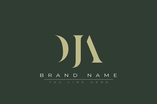 DJA abstract letter logo design. This logo is designed by three abstract letters. 