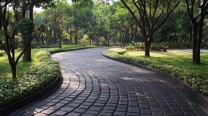 Pattern brick floor walkway