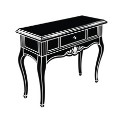 Simple Console Table Silhouette Vector Illustration