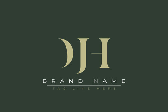 DJH abstract letter logo design. This logo is designed by three abstract letters. 