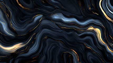 Obraz premium Black obsidian rock texture background, natural wave patterns in a stone, dark stone with cracks, dark stone texture. obsidian. illustration. Obsidian. Illustration