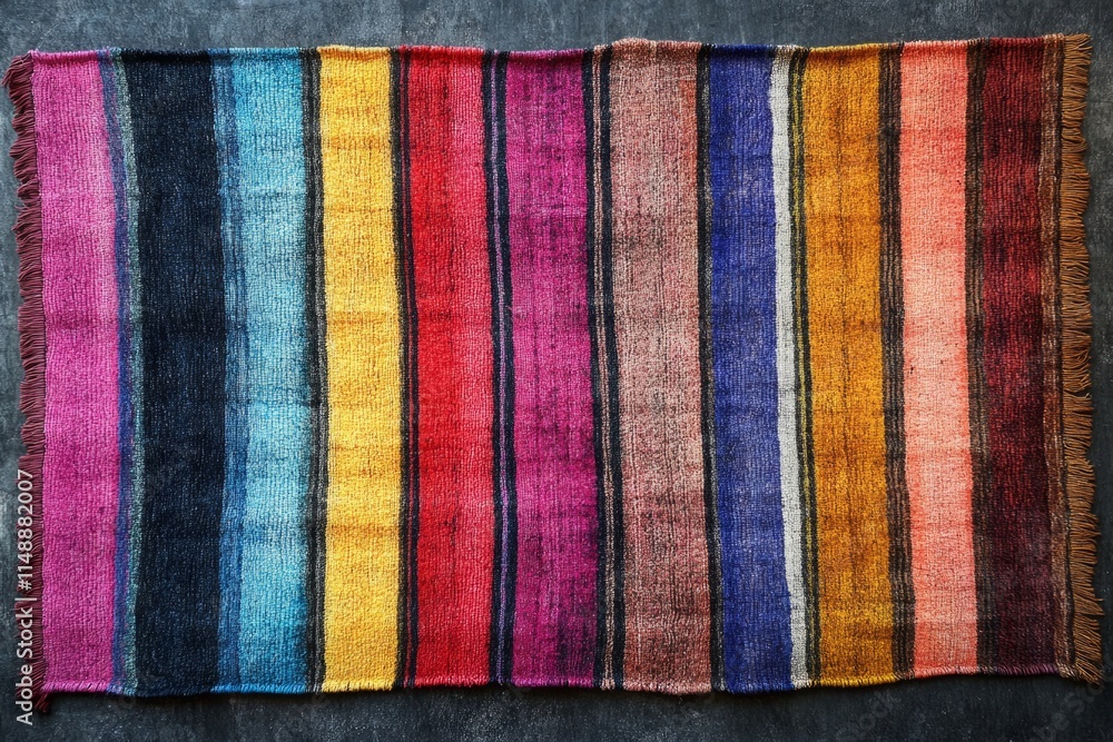 Poster woven textile displaying a vibrant spectrum of colors, adding a touch of warmth and artistry to any 