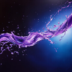 Fototapeta premium vibrant splash of purple liquid flows dynamically against dark background, creating energetic visual effect