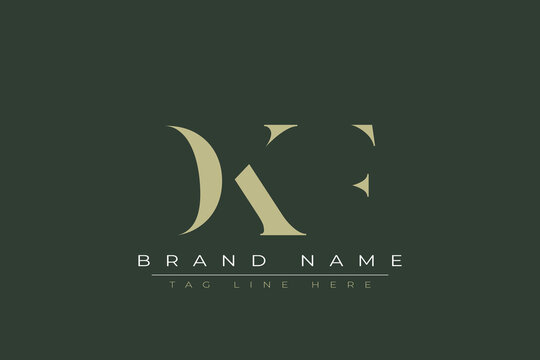 DKF abstract letter logo design. This logo is designed by three abstract letters. 