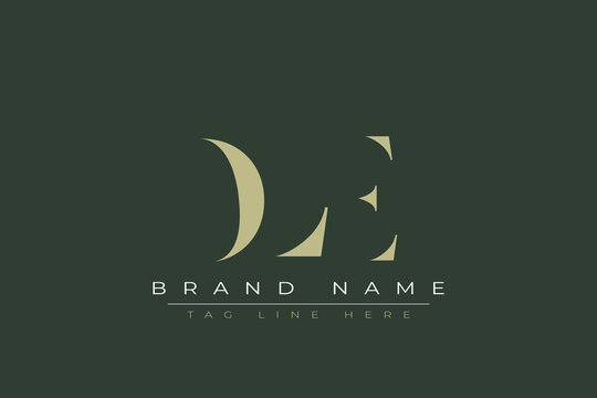 DLE abstract letter logo design. This logo is designed by three abstract letters. 