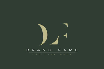 Fototapeta premium DLF abstract letter logo design. This logo is designed by three abstract letters. 