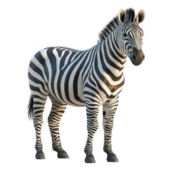 A zebra standing in front of a white background